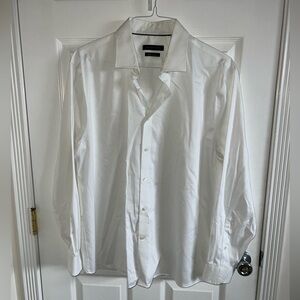 Tommy Hilfiger TH Flex Slim Fit Stretch White Button Down Shirt XL 17.5 34/35